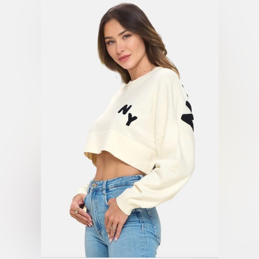NWT SPIRIT JERSEY New York Sweater Crop Top. Size XXL $99 - Picture 1 of 5